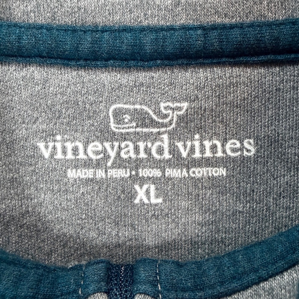 Vineyard Vines Quarter Zip Pullover XL Navy Grey Pima Cotton Bundle 1K2135 - Picture 7 of 16